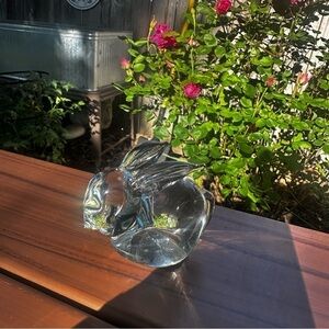 Vintage Clear Lead Crystal Rabbit Bunny Figurine Paperweight
